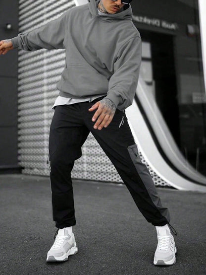 Men'S Fashionable Solid Color Hoodie