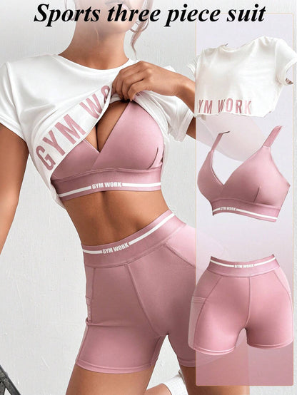 Sovereign Charm Women Letter Printed Tank Top and Short Leggings Casual Sportswear Suit Workout Women Setwomen Workout Set Gym Women Outfit