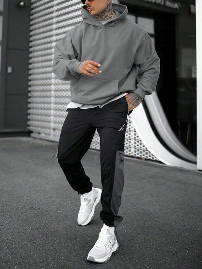 Men'S Fashionable Solid Color Hoodie