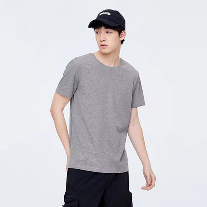 Summer Cotton T Shirts Men 2025 Simple O Neck Stretch Solid New Tops Clothing Casual Tshirt Man Streetwear Cool Tee Shirts