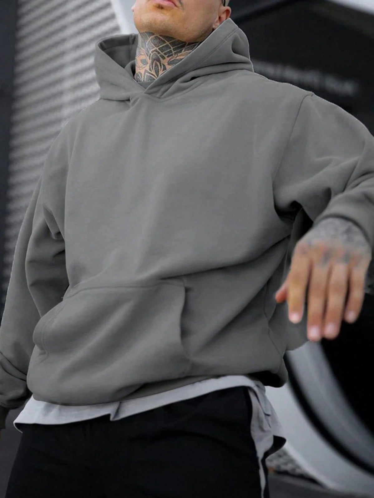 Men'S Fashionable Solid Color Hoodie