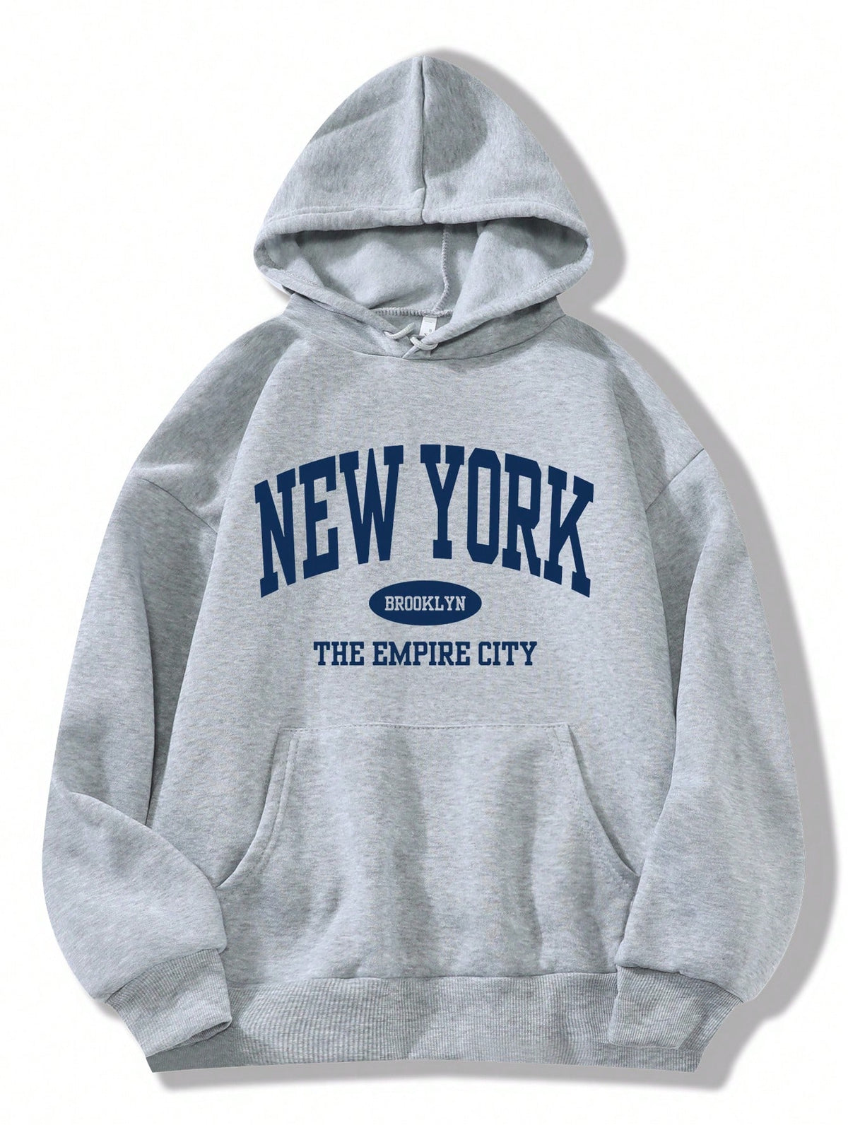INAWLY Letter Graphic Kangaroo Pocket Drawstring Thermal Lined Hoodie,Long Sleeve Tops